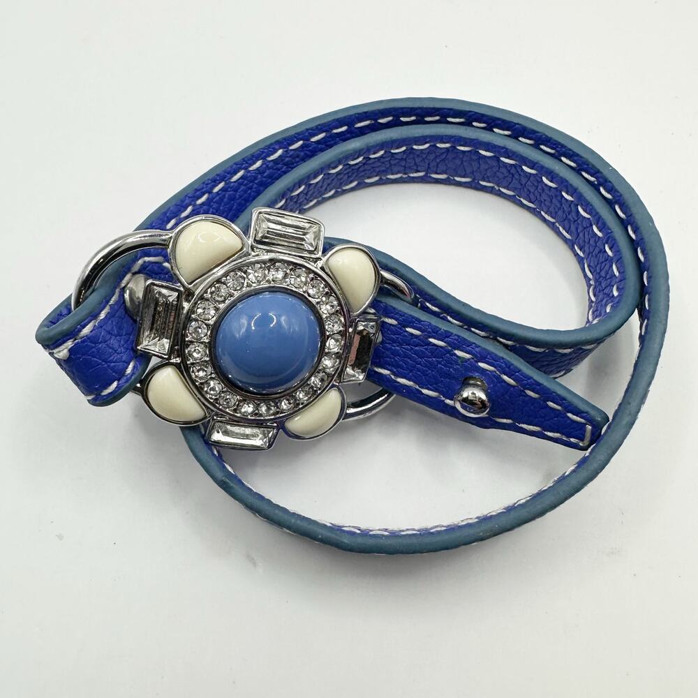 Lia Sophia Under Wraps Floral Wrap Bracelet Lapis Floral faux leather